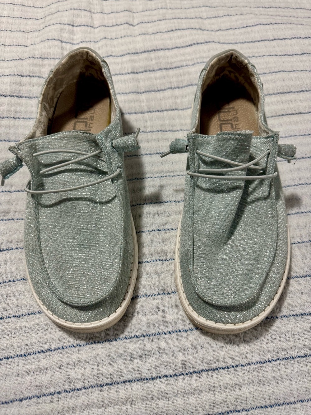 Hey Dude Women's Sparkle Mint Slip-On Loafers